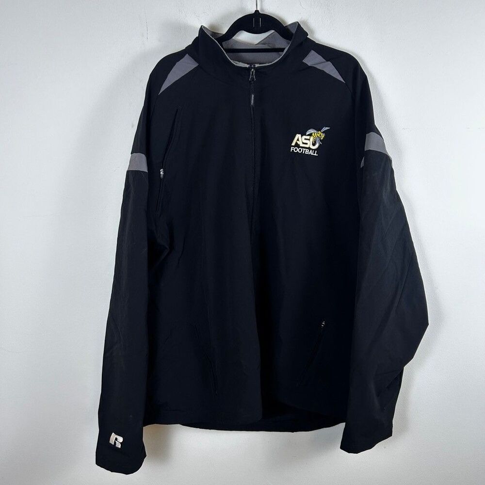 Alabama State Hornets Russell Athletic Jacket Mens 3XL Black ASU Football Zip